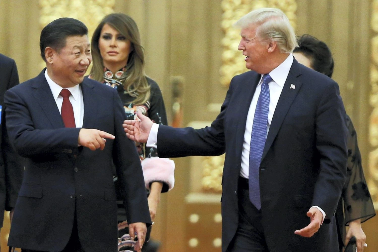 Donaldas Trumpas, JAV prezidentas, ir Xi Jinpingas, Kinijos vadovas. Thomo Peterio („Reuters“ / „Scanpix“) nuotr.