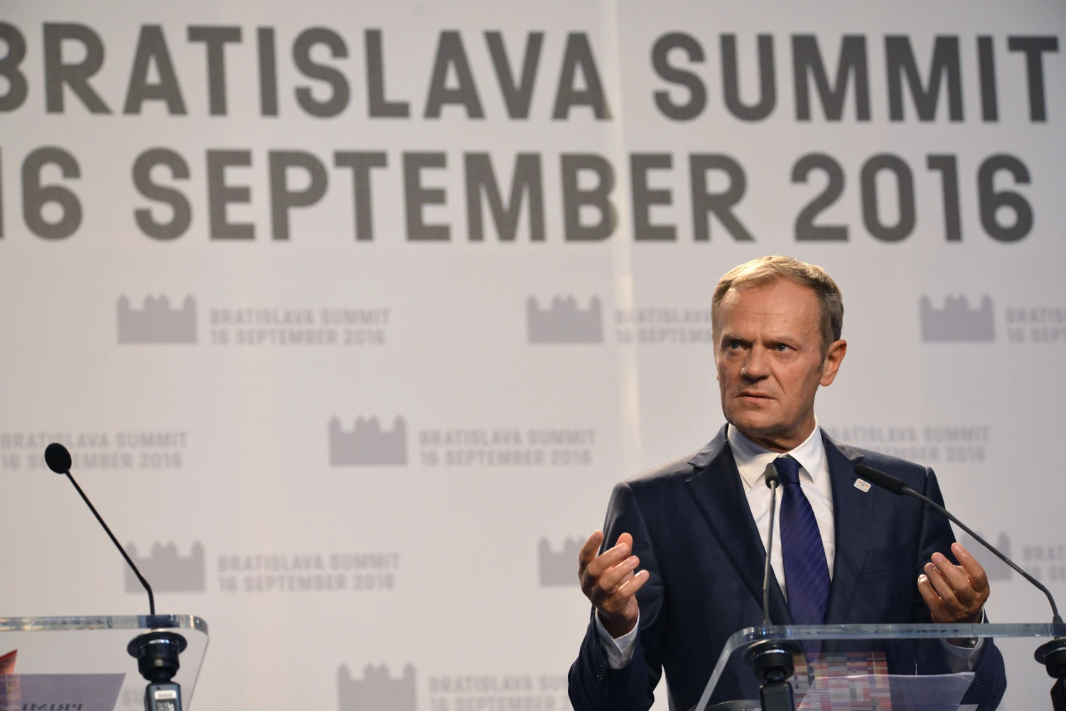 Donaldas Tuskas, Europos vadovų tarybos prezidentas. Aleksejaus Vitvickio („Sputnik“ / „Scanpix“) nuotr.