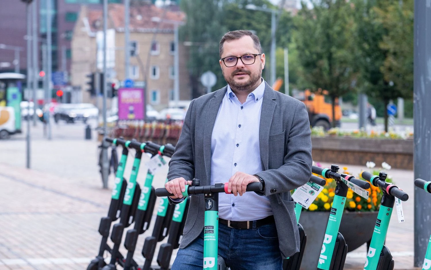 Andrius Pacevičius, „Bolt“ platformos vadovas, tvirtina kad elektrinių paspirtukų nuoma vėliausiai kitais metais pasieks Kauną ir Klaipėdą. Juditos Grigelytės (VŽ) nuotr.