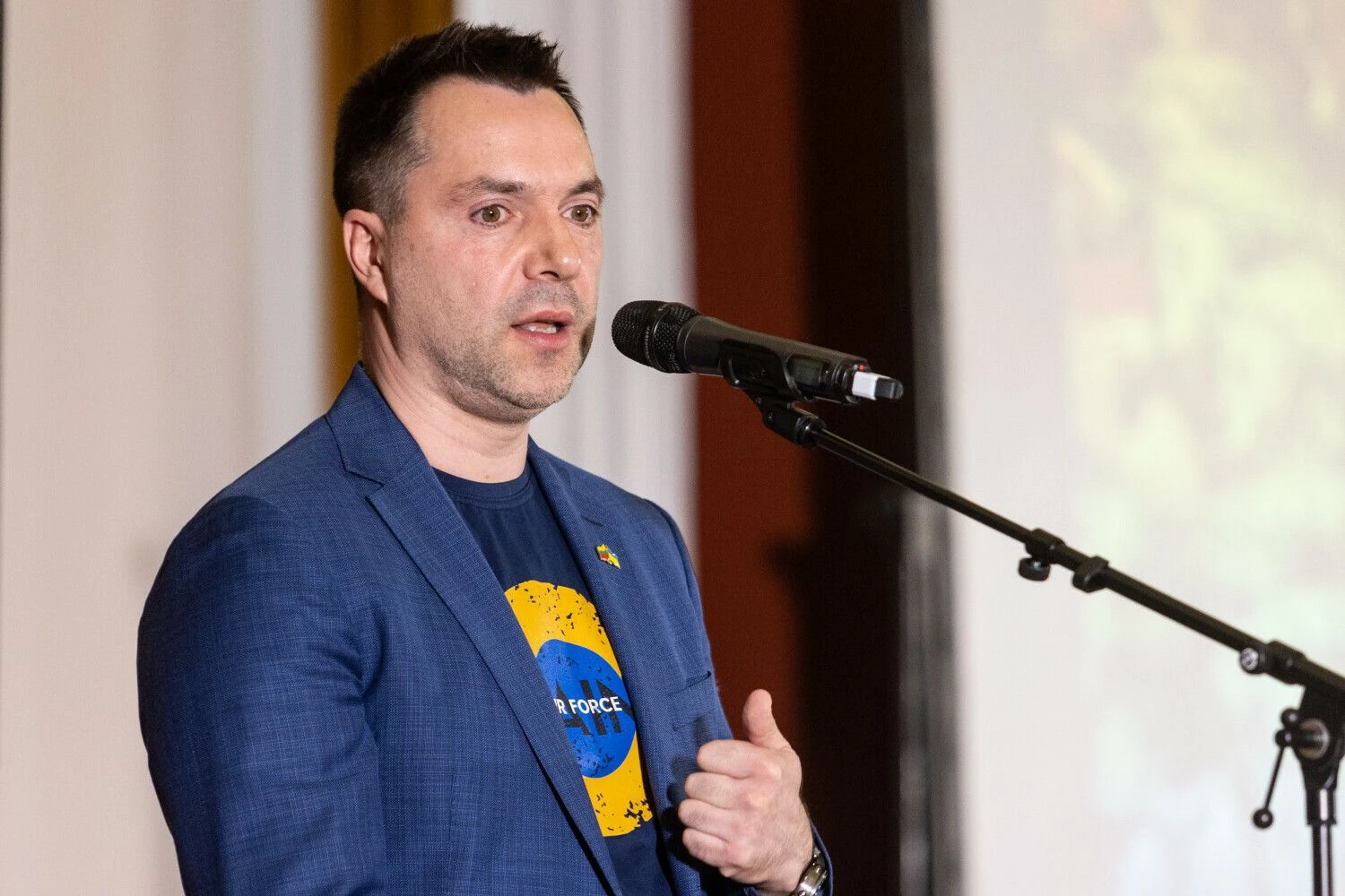 Oleksijus Arestovyčius, Ukrainos prezidento administracijos patarėjas. Pauliaus Peleckio (BNS) nuotr.