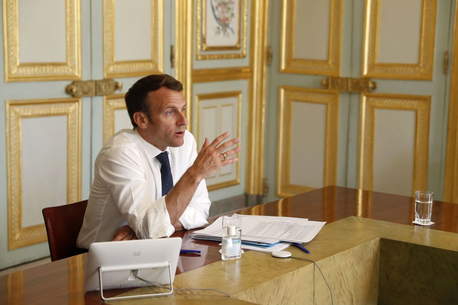Prancūzijos Prezidentas Emmanuelis Macronas. Yoan Valat (SIPA/„Scanpix“) nuotr. 
