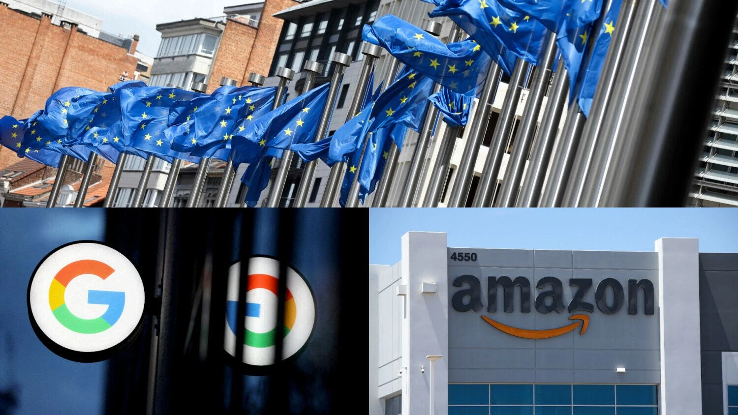 Europos Komisija, „Google“, „Amazon“. VŽ koliažas.