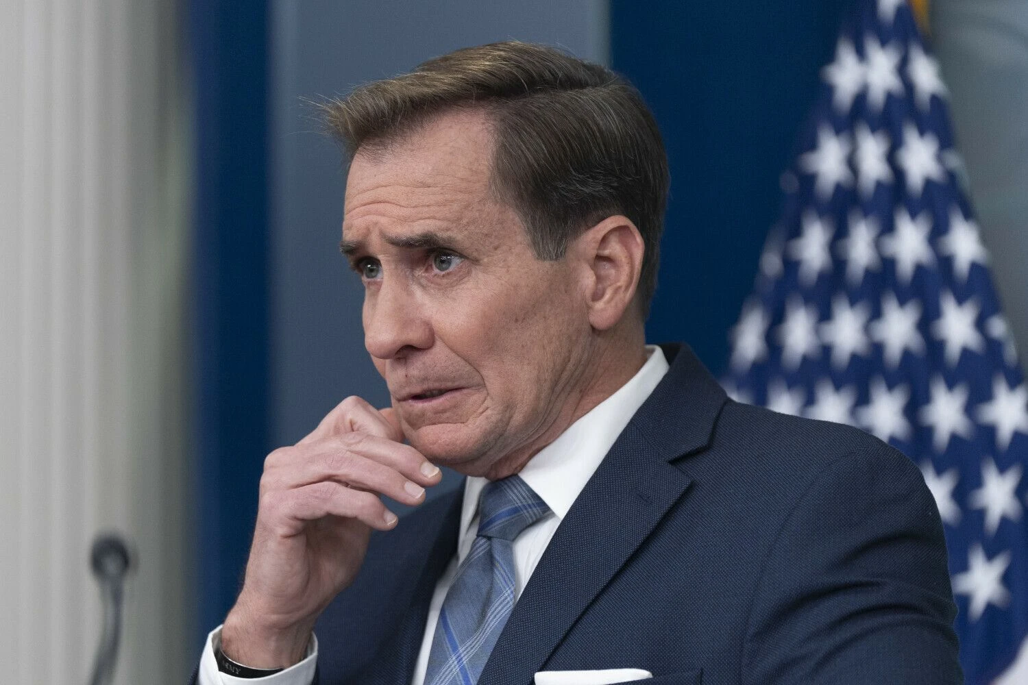 Johnas Kirby, JAV Nacionalinės saugumo tarybos atstovas spaudai. Manuel Balce Ceneta („Scanpix“) nuotr.