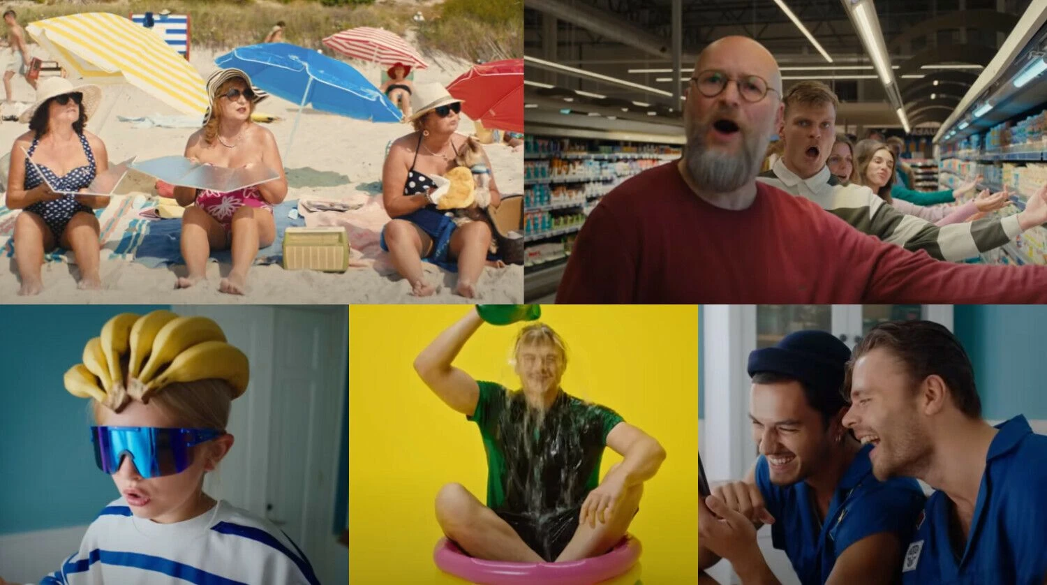 VŽ koliažas iš reklamų stop kadrų.