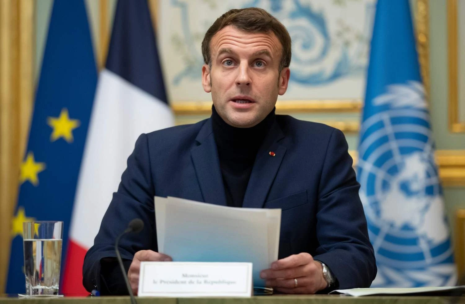 Prancūzijos prezidentas E. Macronas. Iano Langsdono (AFP / „Scanpix“) nuotr. 