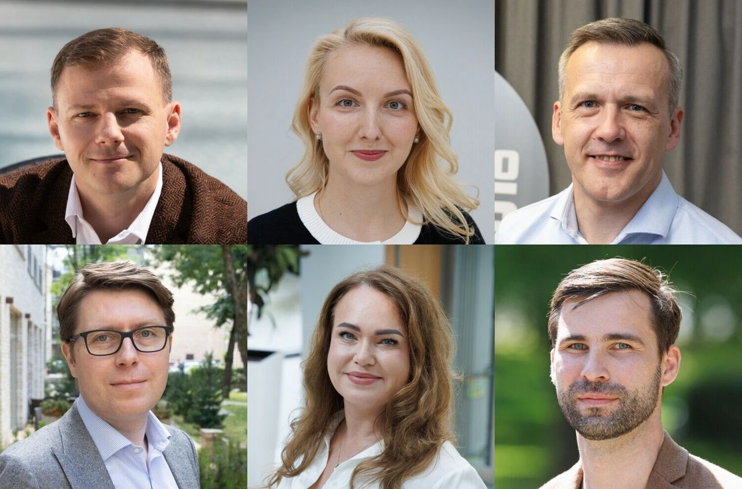 A. Kunca, „Greenit Crowd“ įkūrėjas, N. Kozikienė, „Rontgen“ finansavimo vadovė, A. Gumuliauskas, „Demus Asset Management“ vadovas, V. Oškeliūnas, gerovės valdytojas ir partneris daugiašeimiame biure „Gerovės valdymas“, I. Raginskienė, „Aria Investments“ partnerė ir vadovė, A. Žilys, „Novaturo“ analitikos vadovas. Manopinigai.lt koliažas