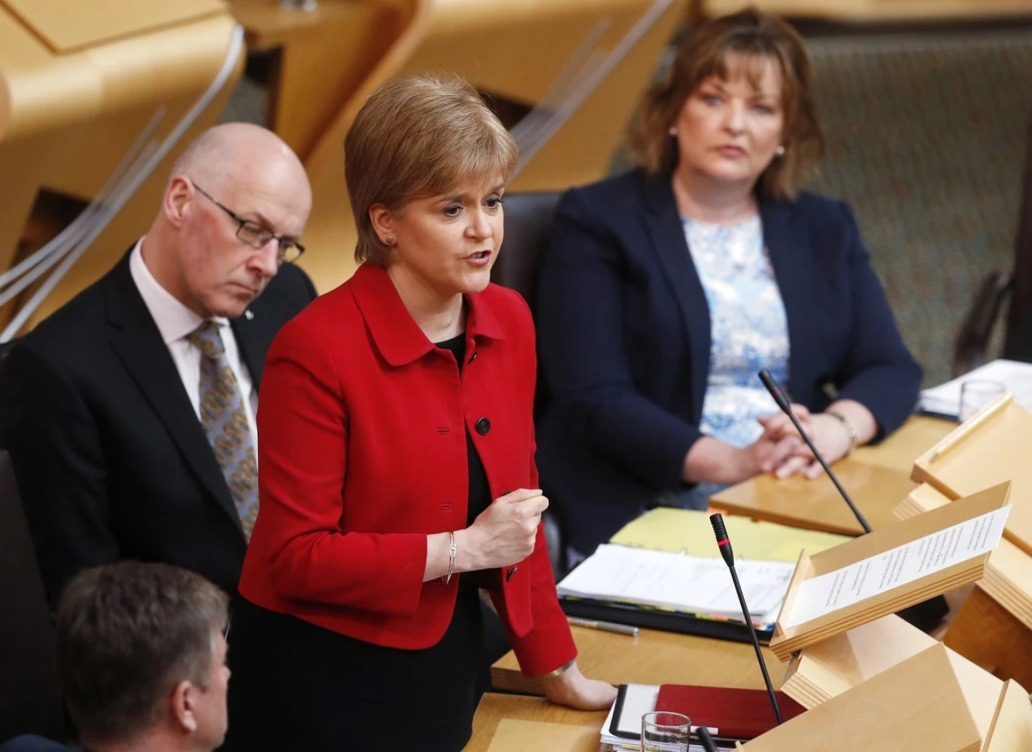 Nicola Sturgeon, Škotijos pirmoji ministrė. Russello Cheyne'o („Reuters“ / „Scanpix“) nuotr.