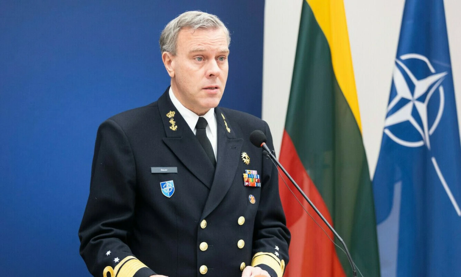 NATO karinio komiteto vadovas R. Baueris. Luko Balandžio (BNS) nuotr.