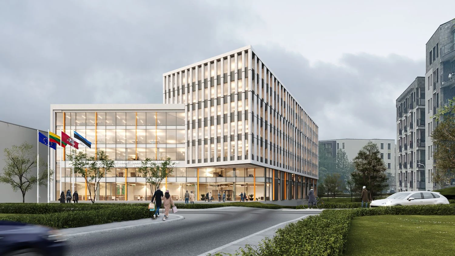 Planuojamas verslo centras. „City projects“ vizualizacija.