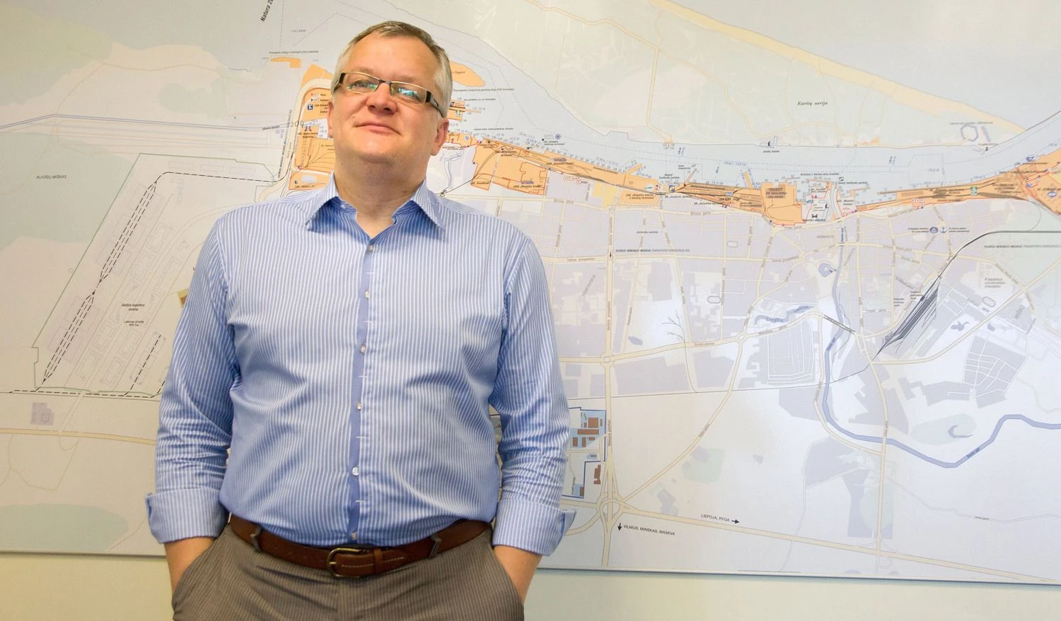 Eimantas Kiudulas, Klaipėdos LEZ valdymo įmonės generalinis direktorius: „Jei pas mus ateina kelios didesnės pramonės įmonės – su pora tokių šiuo metu kaip tik deramės, – visos tos erdvės gali būti gana greitai išsemtos.“ Algimanto Kalvaičio nuotr.