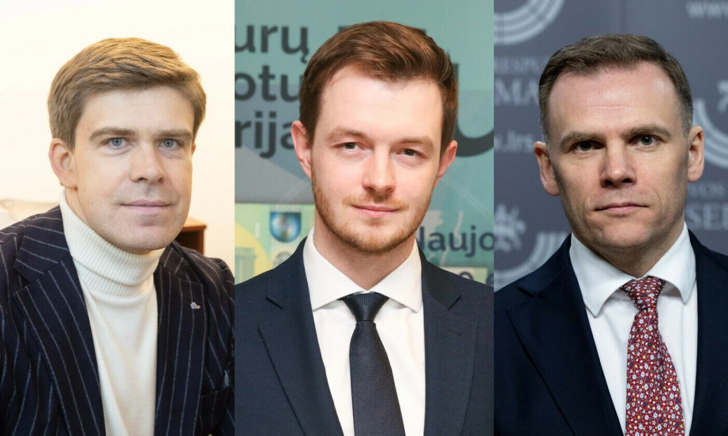 Iš kairės: Mindaugas Statulevičius, Lietuvos nekilnojamojo turto plėtros asociacijos prezidentas, Jokūbas Markevičius, Lietuvos banko Finansinio stabilumo departamento direktorius, ir Mindaugas Lingė, Seimo Biudžeto ir finansų komiteto pirmininkas.