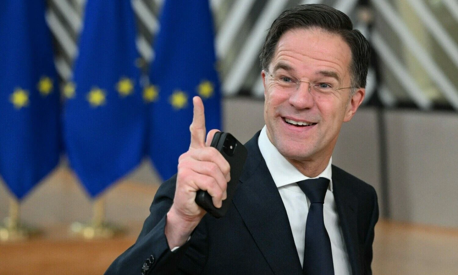 Nyderlandų premjeras Markas Rutte. Johno Thyso (AFP / „Scanpix“) nuotr.