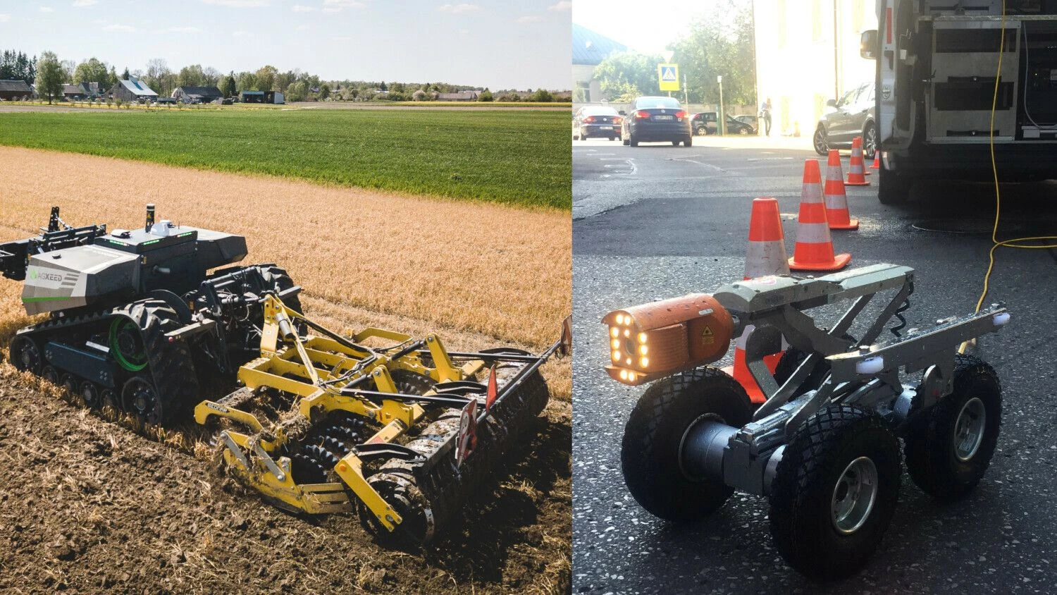 „Agrokoncerno“ bei „Vilniaus vandenų“ naudojami robotai. VŽ koliažas.
