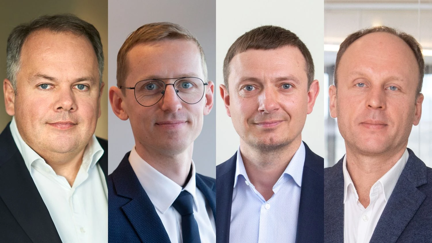 Kęstutis Sasnauskas, Švedijos „Eastnine“ generalinis direktorius, Gediminas Kesminas, banko „Luminor” NT finansavimo projektų vadovas, Laurynas Žilys, UAB „Eften Capital Lietuva“ vadovas, Kęstutis Adamonis, advokatų kontoros „Sorainen“ partneris. VŽ koliažas.