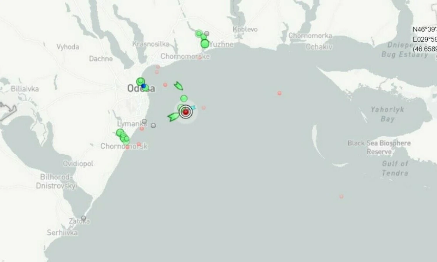 Laivas „Mustafa Necati“ 10:51 val. Lietuvos laiku. „Marrine Trafic“ nuotr.
