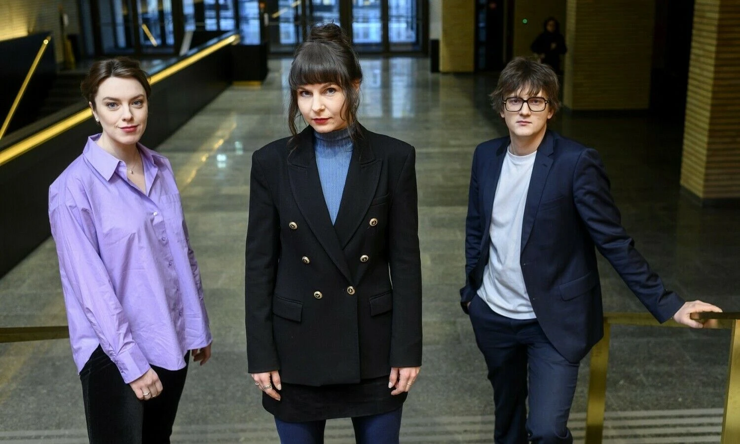 Naujieji LNDT meno vadovai (iš kairės): Eglė Švedkauskaitė, Kamilė Gudmonaitė, Antanas Obcarskas. Dmitrijaus Matvejevo nuotr.