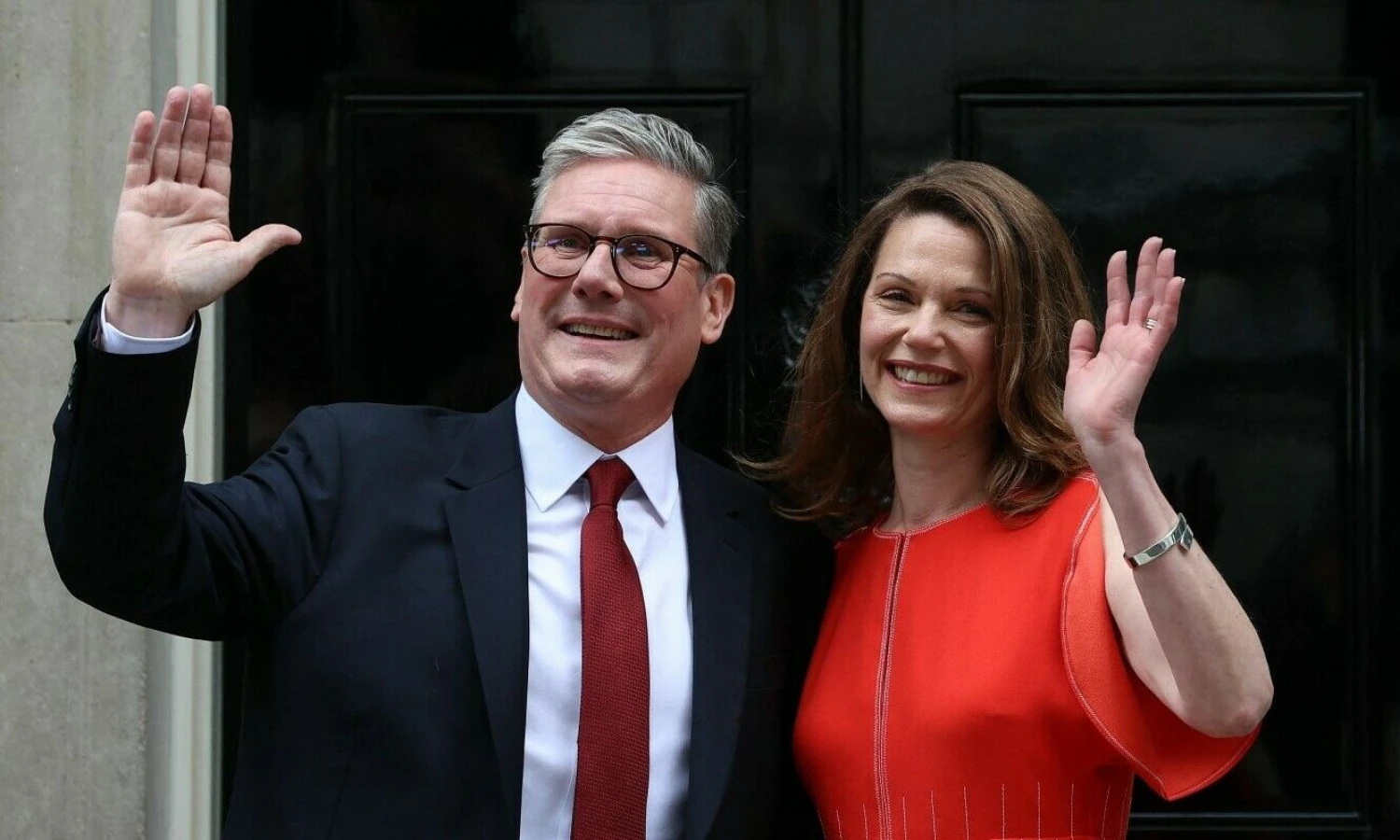 Keiras Starmeris su žmona Victoria. Henry Nichollso (AFP / „Scanpix“) nuotr.