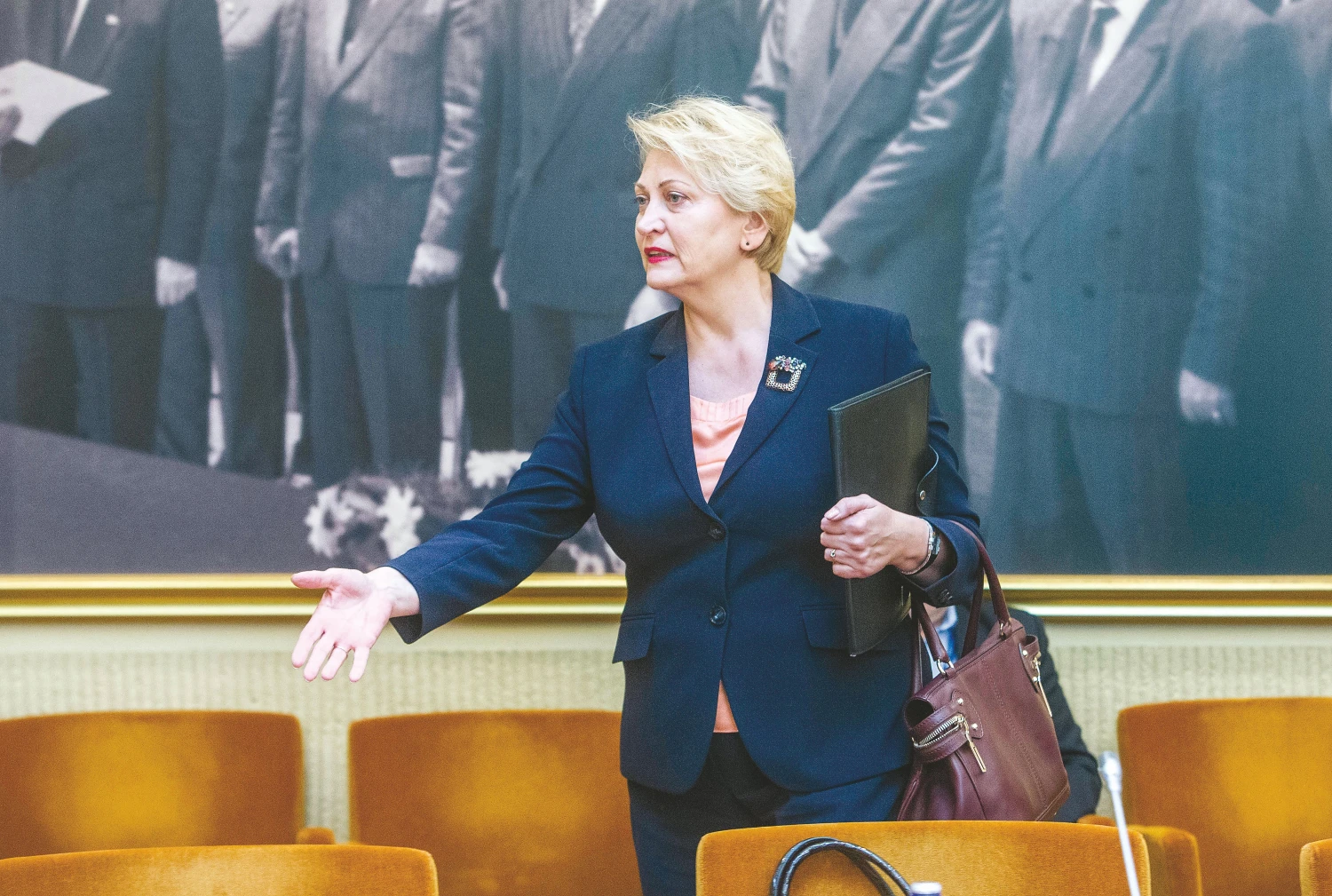 Rasa Budbergytė, finansų ministrė: „Yra du labai svarbūs prioritetai – tarptautiniai mūsų įsipareigojimai NATO, skirti krašto apsaugai. Kita gana didelė išlaidų dalis numatyta socialiniam modeliui.“  Juditos Grigelytės (VŽ) nuotr.