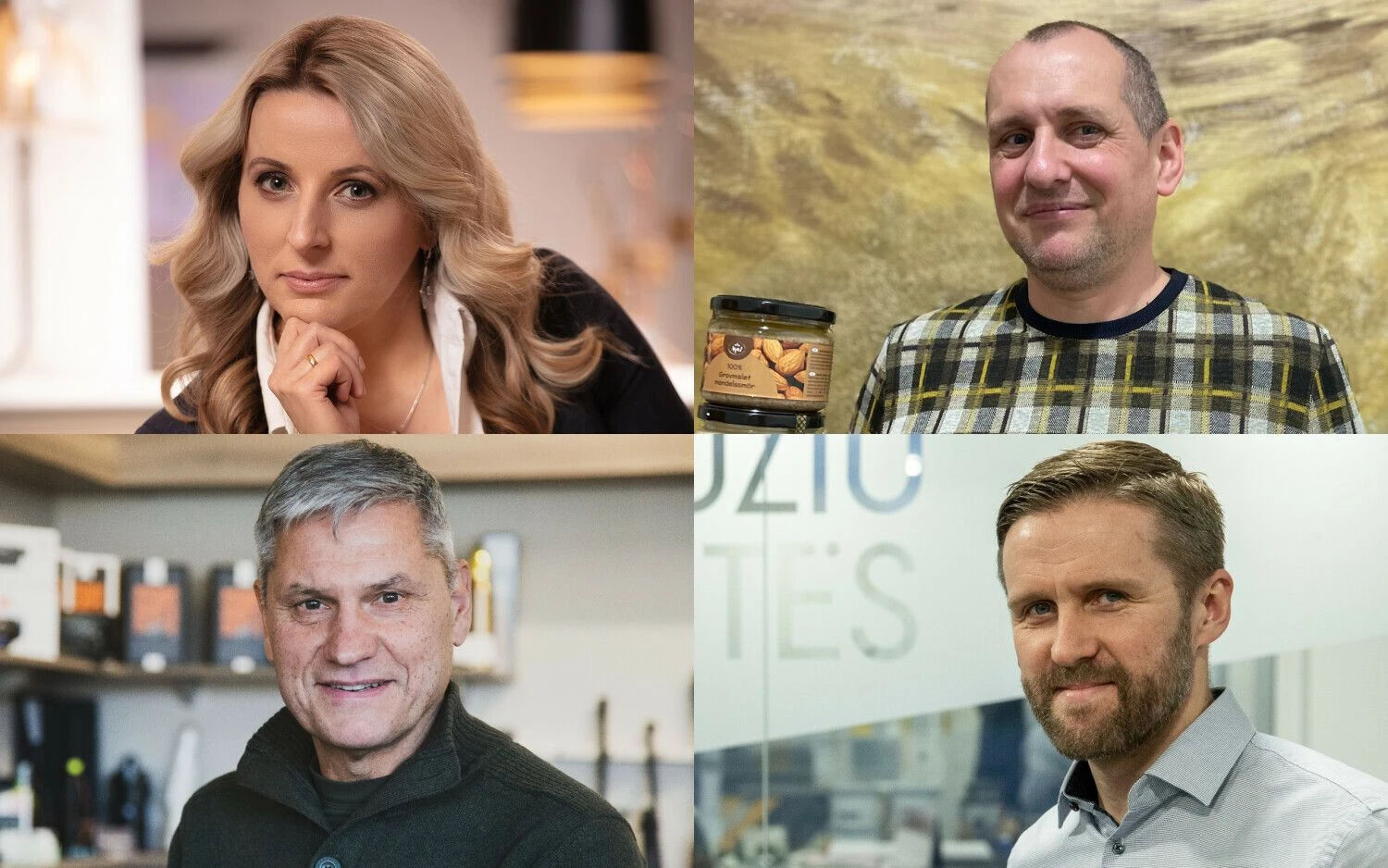 Irmantė Miliauskienė, UAB „Evergetikon“ įkūrėja, Giedrius Jančius, UAB „Nutvila“ bendraturtis, Gintautas Rimša, UAB „Vollit“ vadovas, Martynas Janėnas, UAB „Medžio bitės“ direktorius. VŽ koliažas.