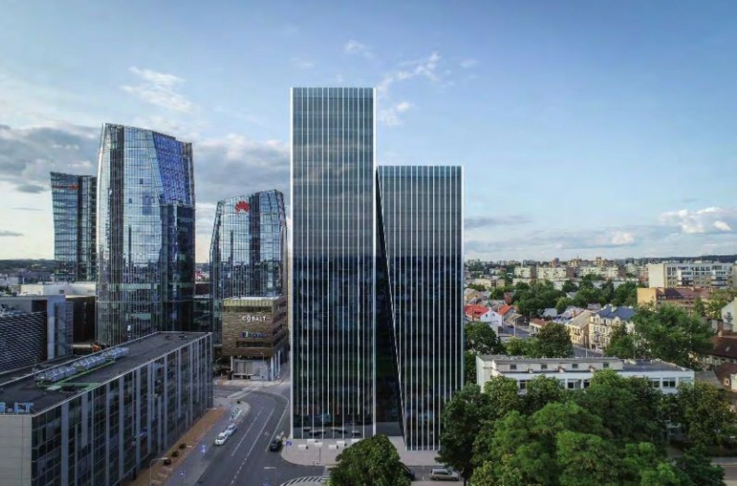 „Eikos“ planuojamas biurų pastatas Lvovo g. „Architektūros kūrybinė grupės“ vizualizacija.
