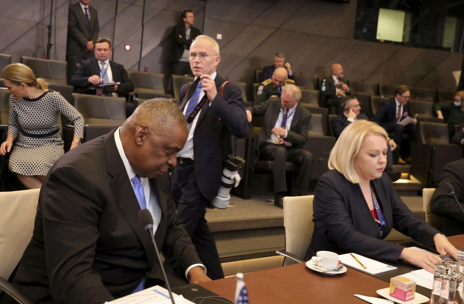 Natalia Galibarenko, Ukrainos atstovė prie NATO. Olivierio Matthyso (AP/"Scanpix") nuotr.