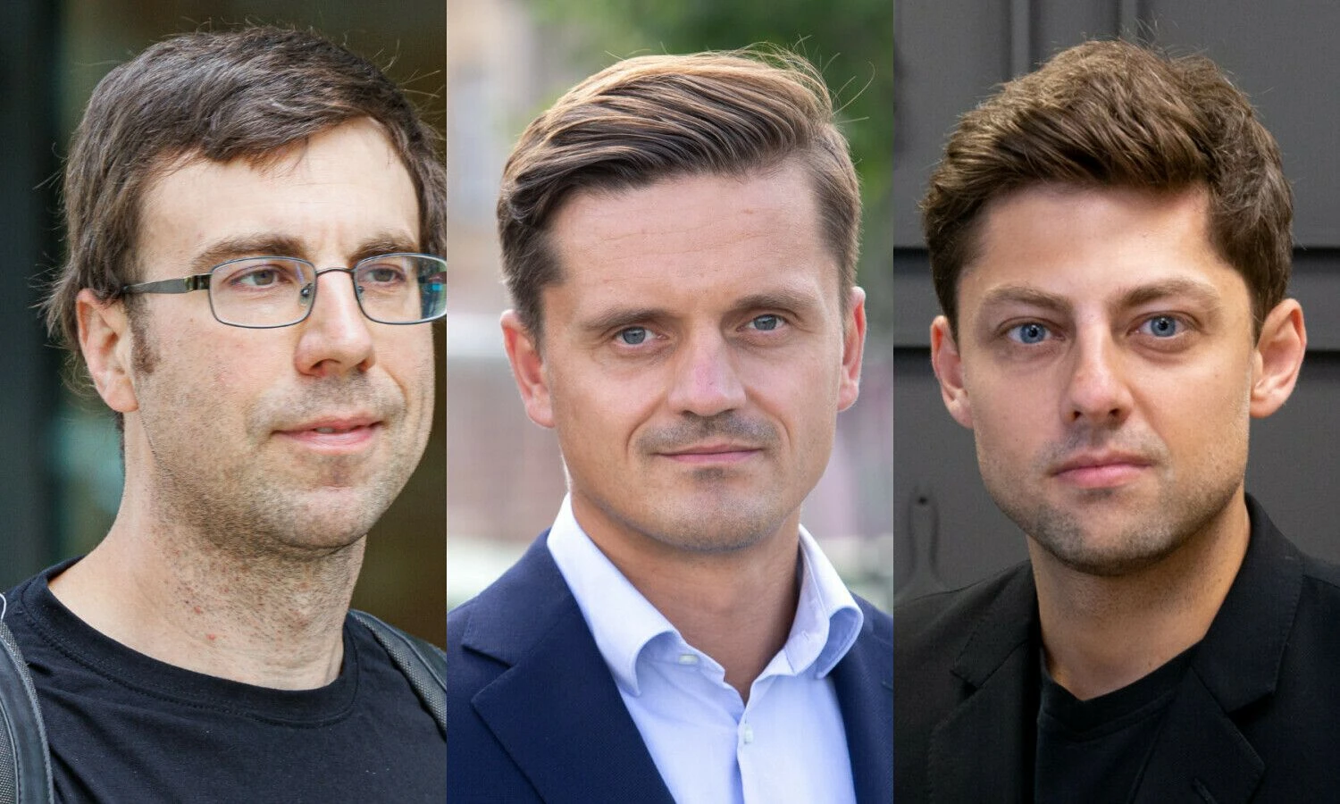 Vilius Visockas, NT duomenų UAB „City Now LT“ įkūrėjas, Aurimas Čiagus, UAB „Mano numai“ direktorius, Šarūnas Tarutis, UAB „Citus“ investicijų ir analizės vadovas. VŽ koliažas.