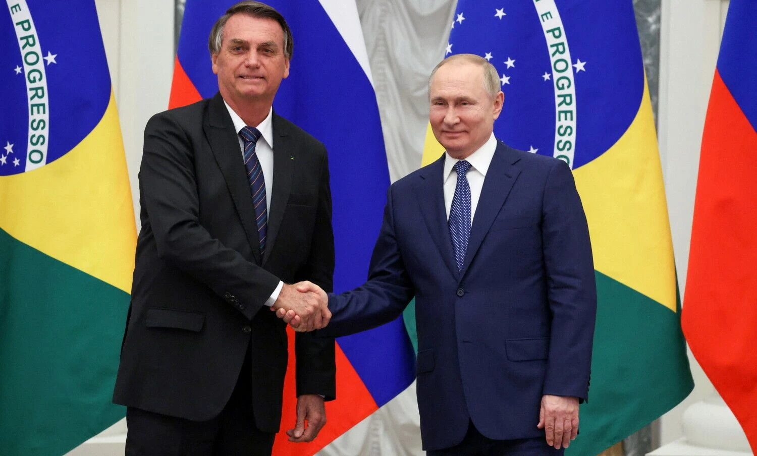 Jairas Bolsonaro, Brazilijos prezidentas, Vladimiras Putinas, Rusijos vadovas. Viačeslavo Prokofijevo („Reuters“ / „Scanpix“) nuotr.