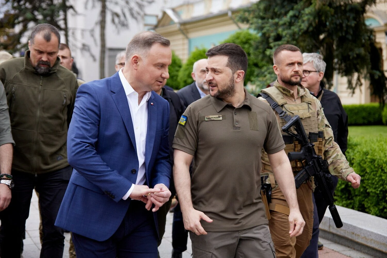 Andrzejus Duda, Lenkijos prezidentas, ir Volodymyras Zelenskis, Ukrainos prezidentas. „Reuters“/„Scanpix“ nuotr.