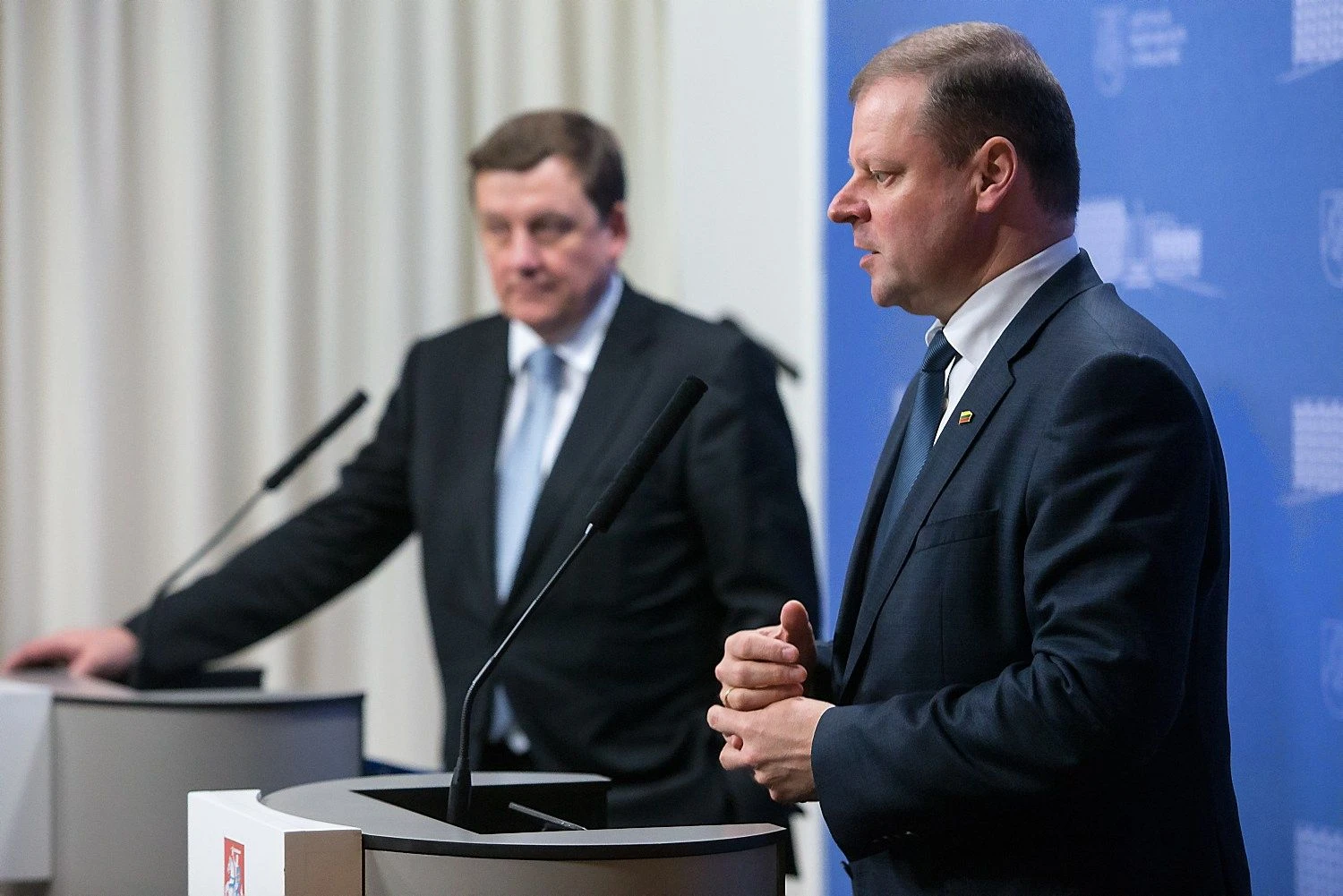 Rolandas Valiūnas, asociacijos „Investors‘ Forum“ valdybos pirmininkas, ir Saulius Skvernelis, premjeras
Vladimiro Ivanovo (VŽ) nuotr.