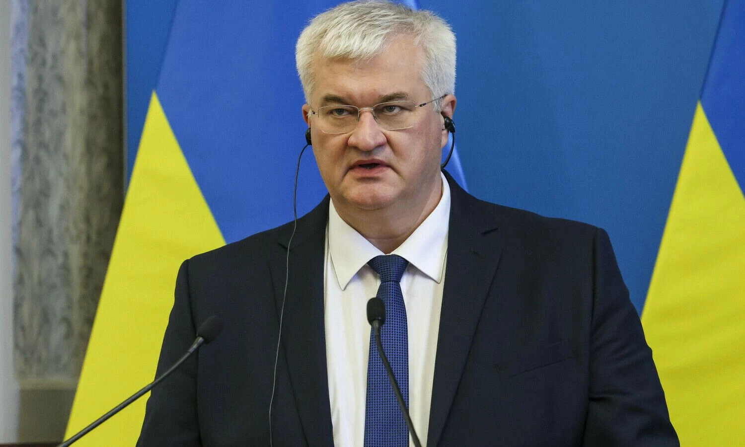 Ukrainos užsienio reikalų ministras Andrijus Sybiha. Roberto Hegeduso (MTI / AP / „Scanpix“) nuotr.