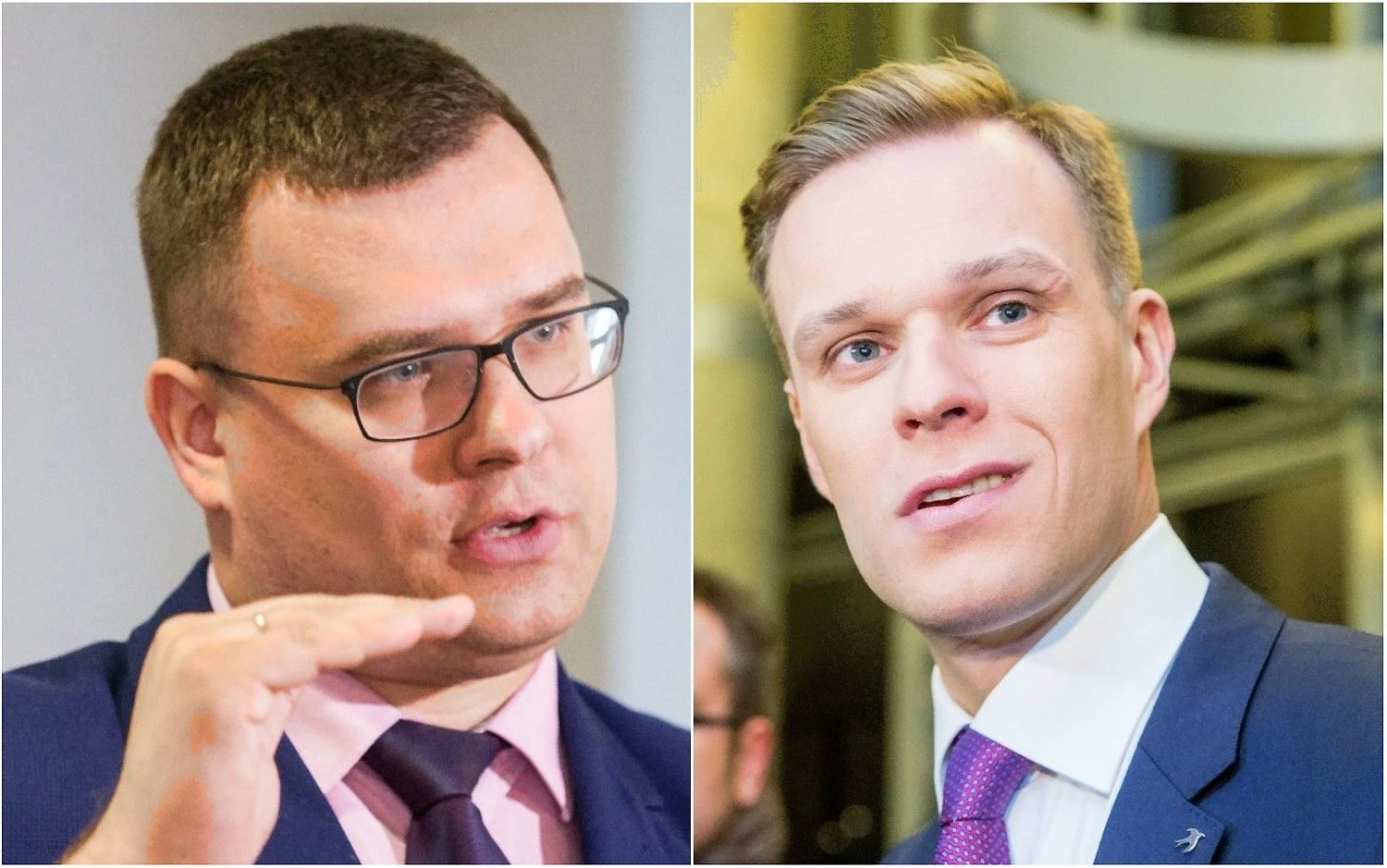 Laurynas Kasčiūnas, Gabrielius Landsbergis. VŽ nuotraukų koliažas.