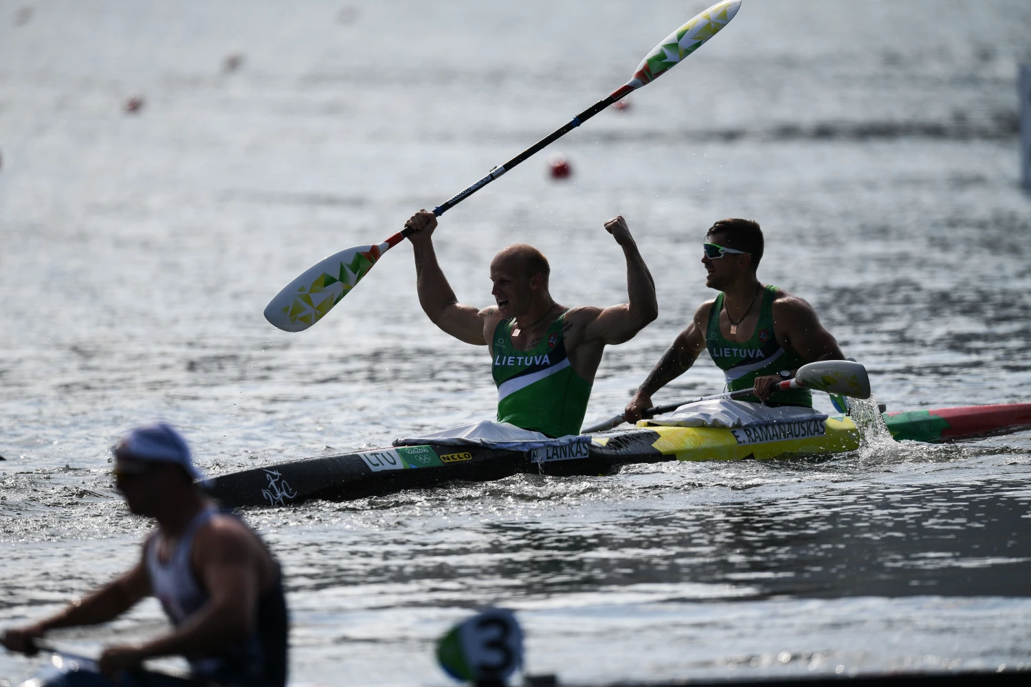 Baidarininkai Aurimas Lankas ir Evaldas Ramanauskas laimėjo bronzą. „Sputink“ / „Scanpix“ nuotr.
