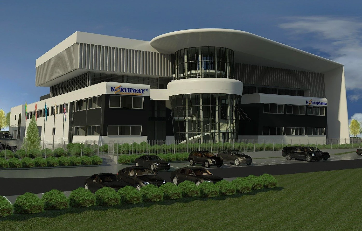 UAB „Biotechpharma“ pastato vizualizacija.