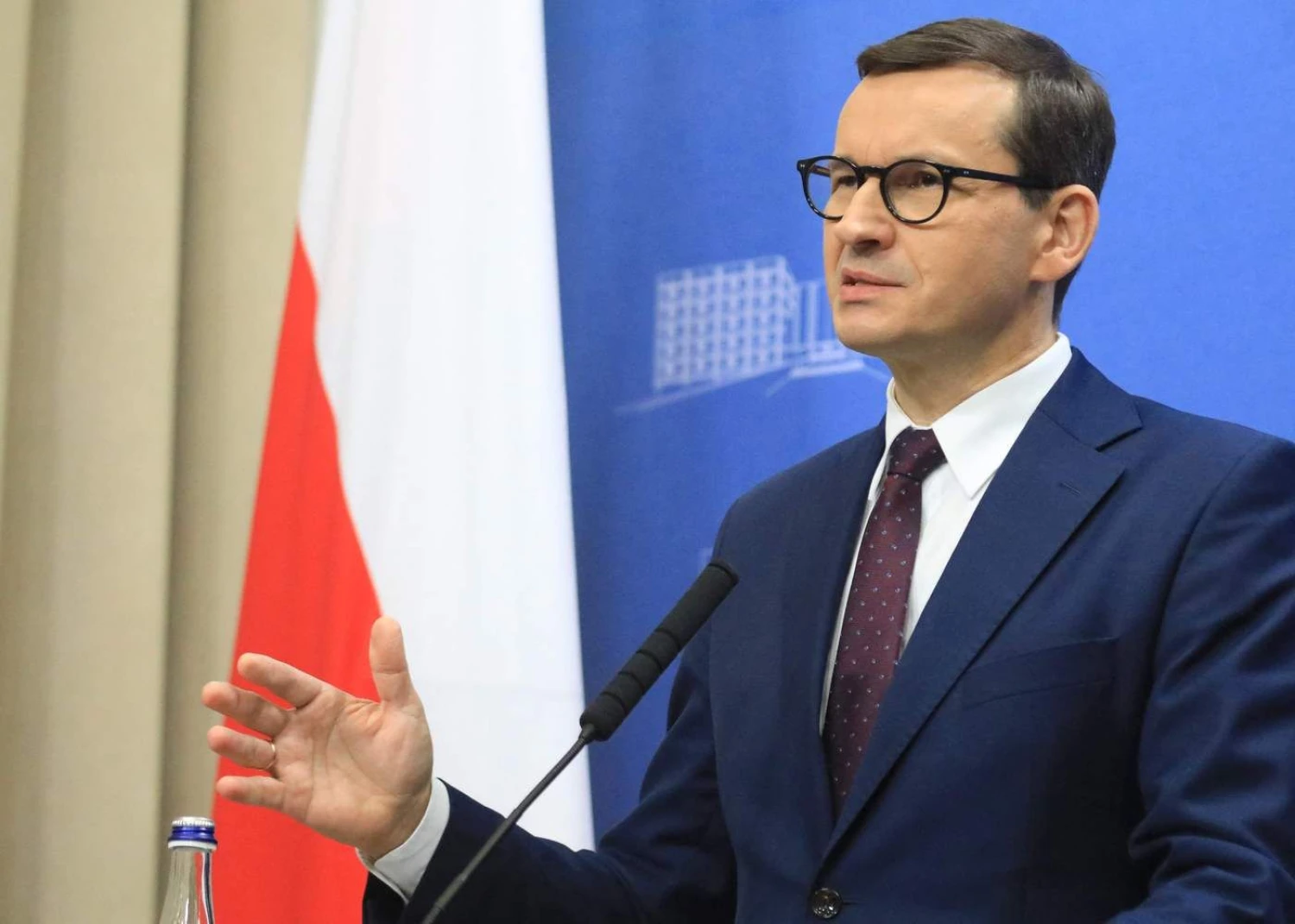 Mateuszas Morawieckis, Lenkijos premjeras. Petro Maluko (AFP/ „Scanpix“) nuotr. 