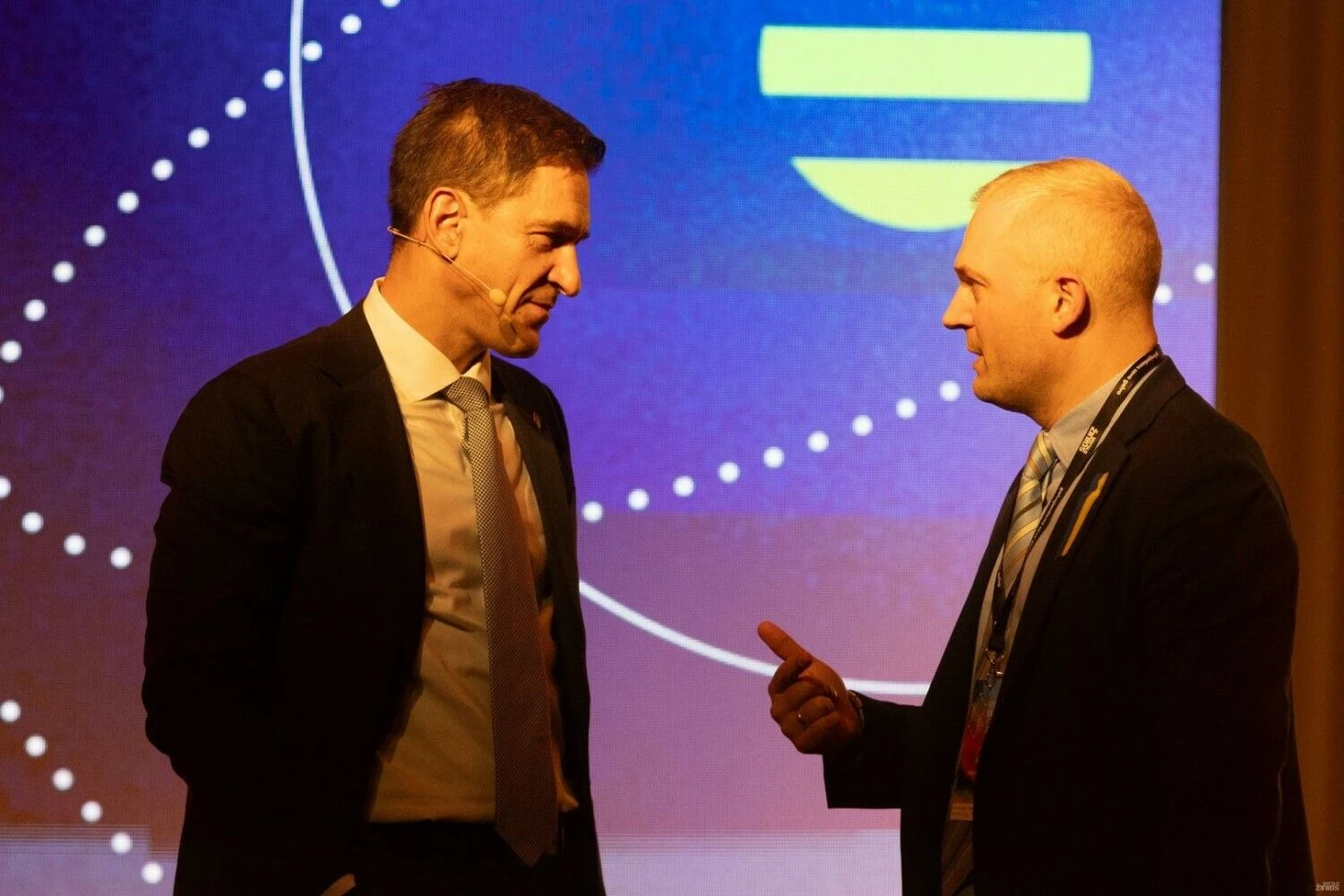 Dainius Kreivys, energetikos ministras, kalbasi su Kalevu Kallemetsu, Estijos „Fermi Energios“ įkūrėju ir vadovu. Juditos Grigelytės (VŽ) nuotr.