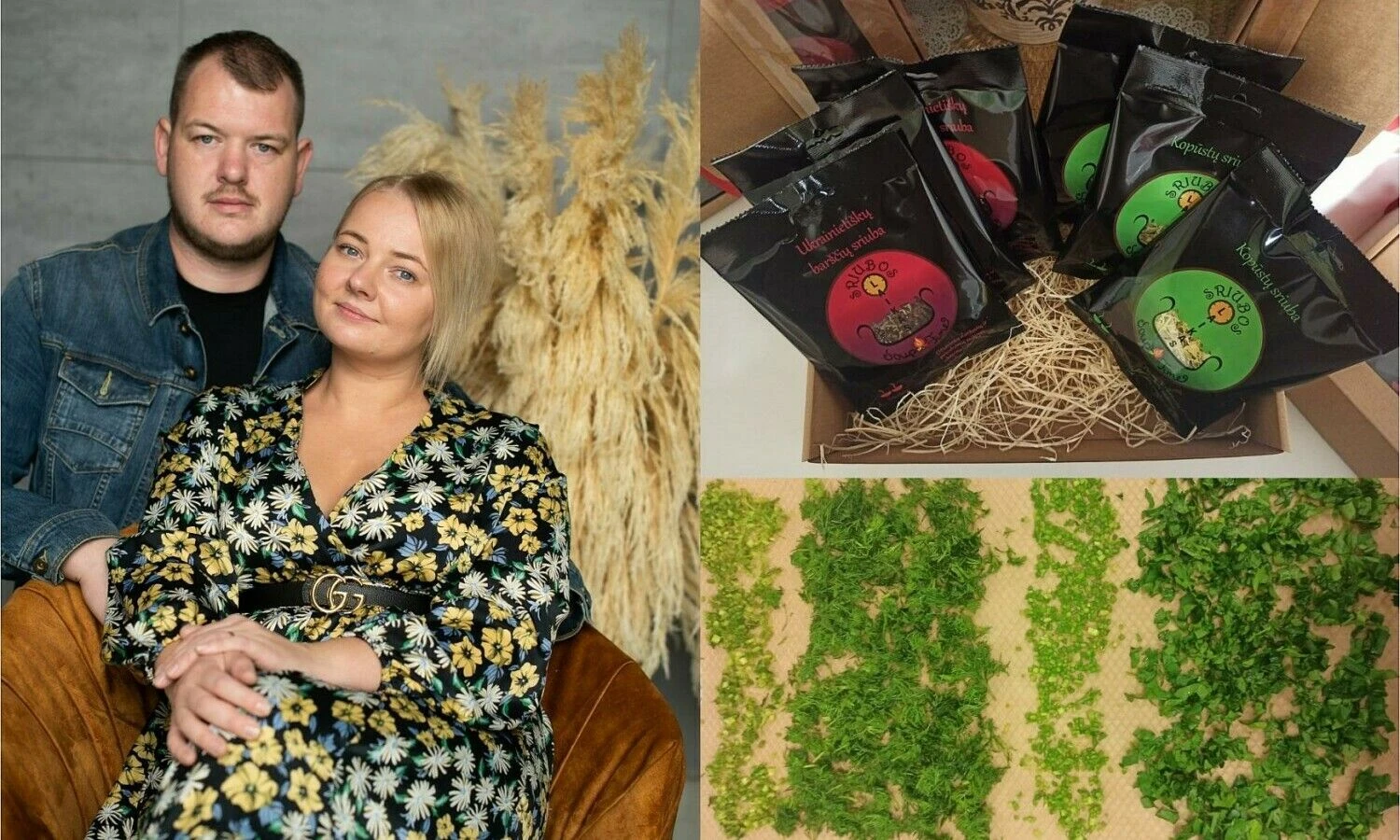 Egidijus ir Roberta Kardonai, prekės ženklo „Sriubos laikas“ kūrėjai. VŽ koliažas