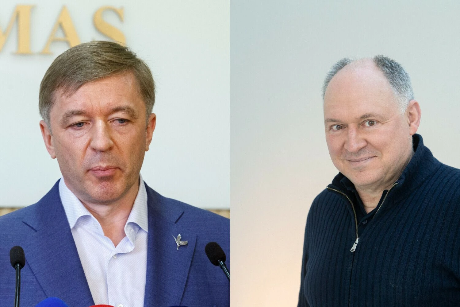 Ramūnas Karbauskis, „Agrokoncerno“ savininkas, ir Danas Tvarijonavičius, „Roquette Amilinos“ valdybos pirmininkas. VŽ koliažas.