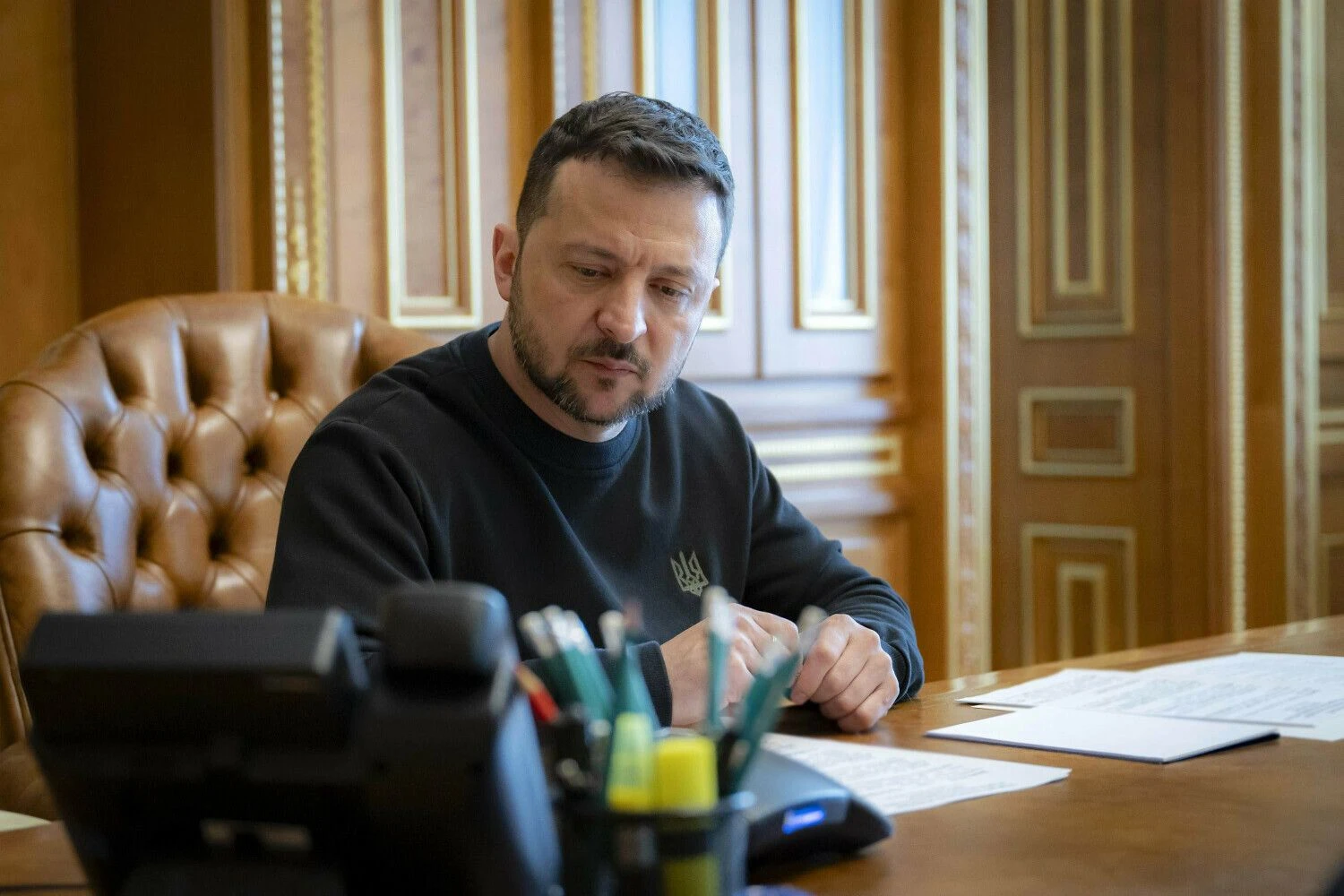 Ukrainos prezidentas Volodymyras Zelenskis. Ukrainos prezidentūros („Zumapress“/„Scanpix“) nuotr.