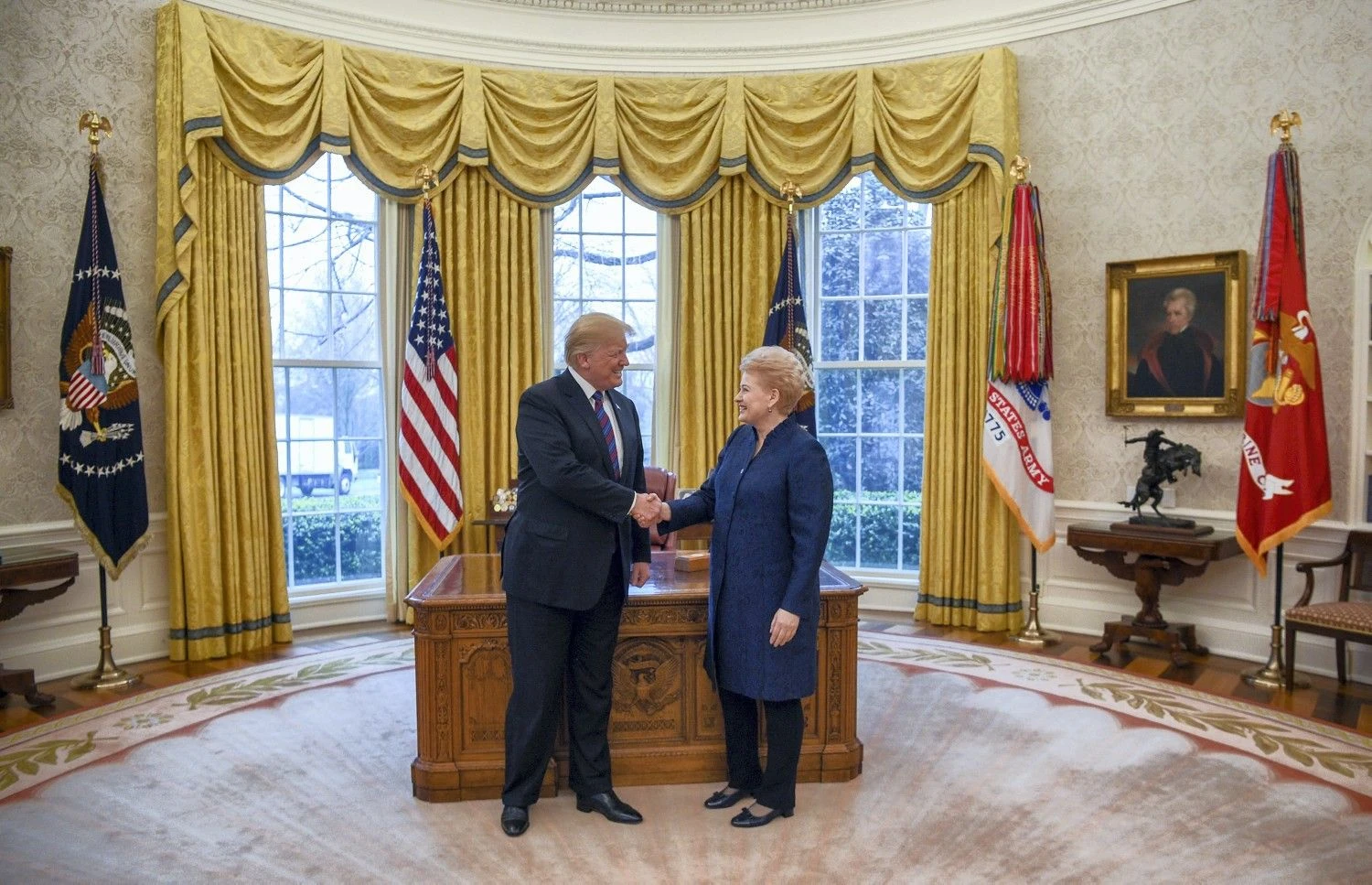 Donaldas Trumpas, Dalia Grybauskaitė. Roberto Dačkaus (lrp.lt) nuotr.