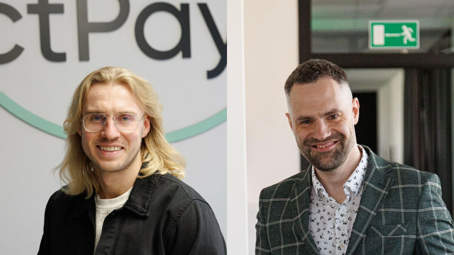 Iš kairės: Simas Simanauskas, UAB „ConnectPay“ verslo plėtros vadovas, ir Marijus Plančiūnas, UAB „Paysera LT“ vadovas. VŽ koliažas.