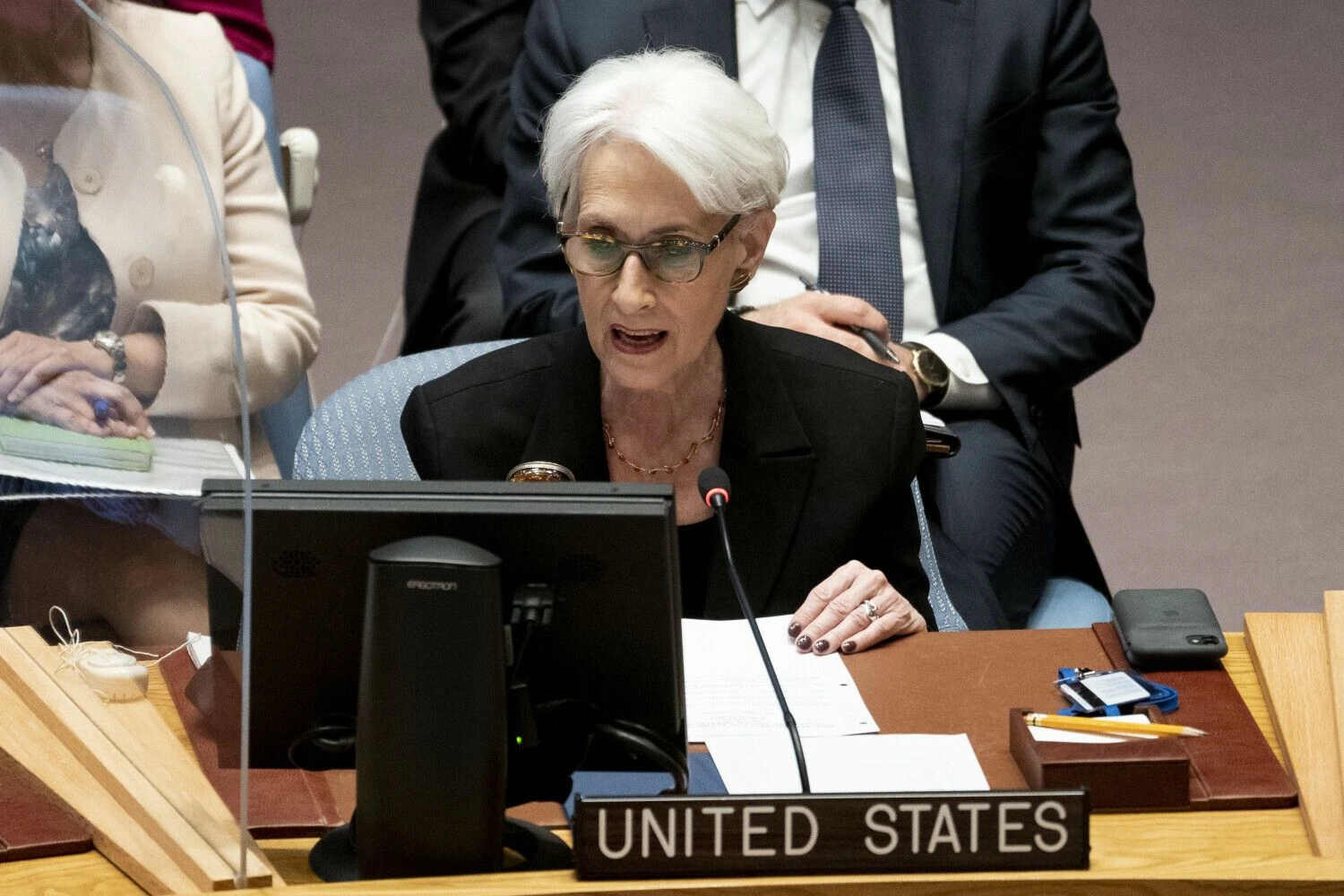 JAV valstybės sekretoriaus pavaduotoja Wendy Sherman. John Minchillo (AP Photo / „Scanpix“) nuotr.