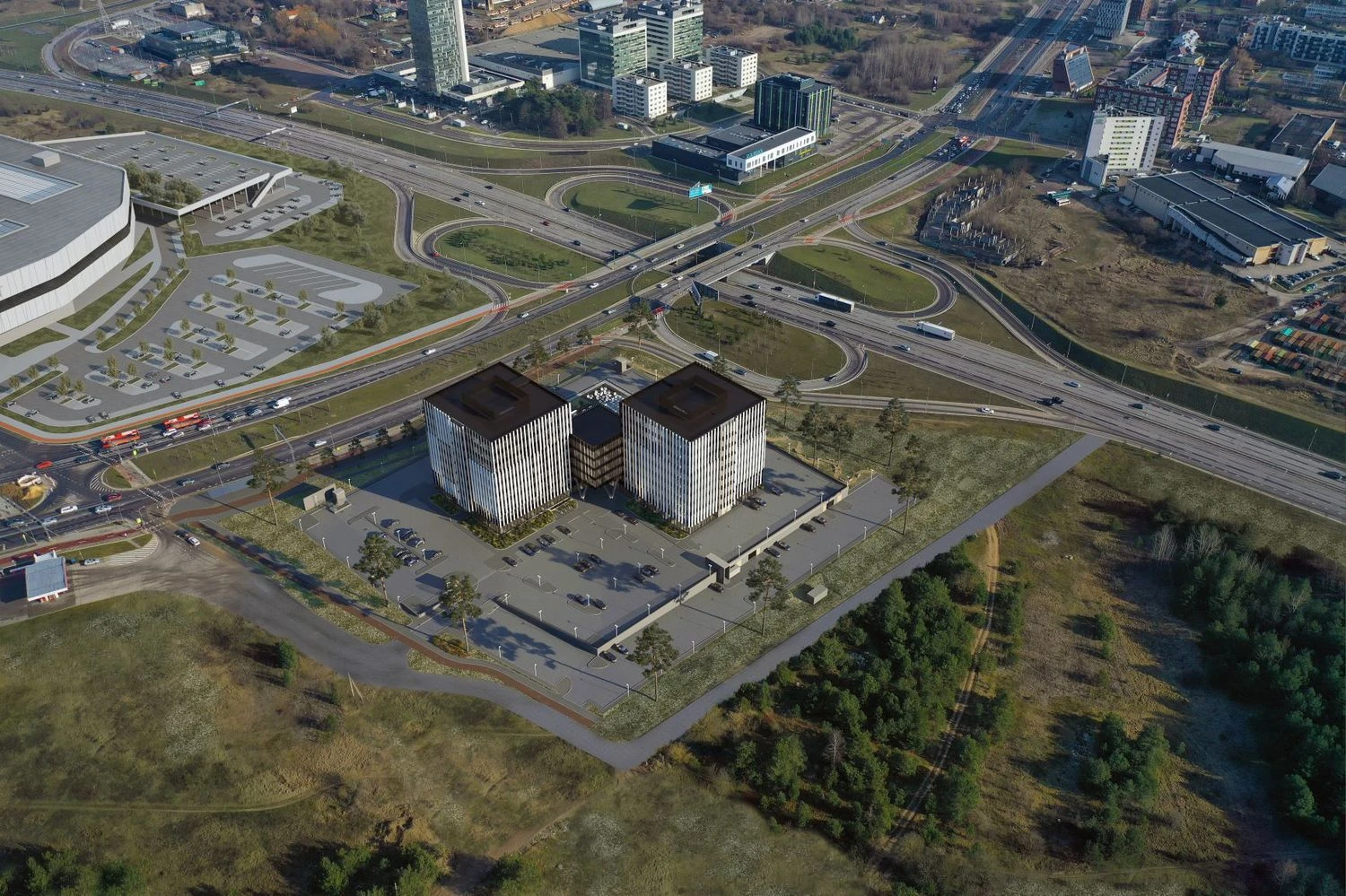 Biurų kompleksas „Unum“. Bendrovės vizualizacija.