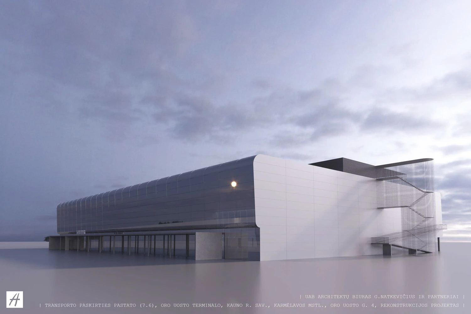 Atnaujinto Kauno oro uosto vizualizacija. LOU vizualizacija.