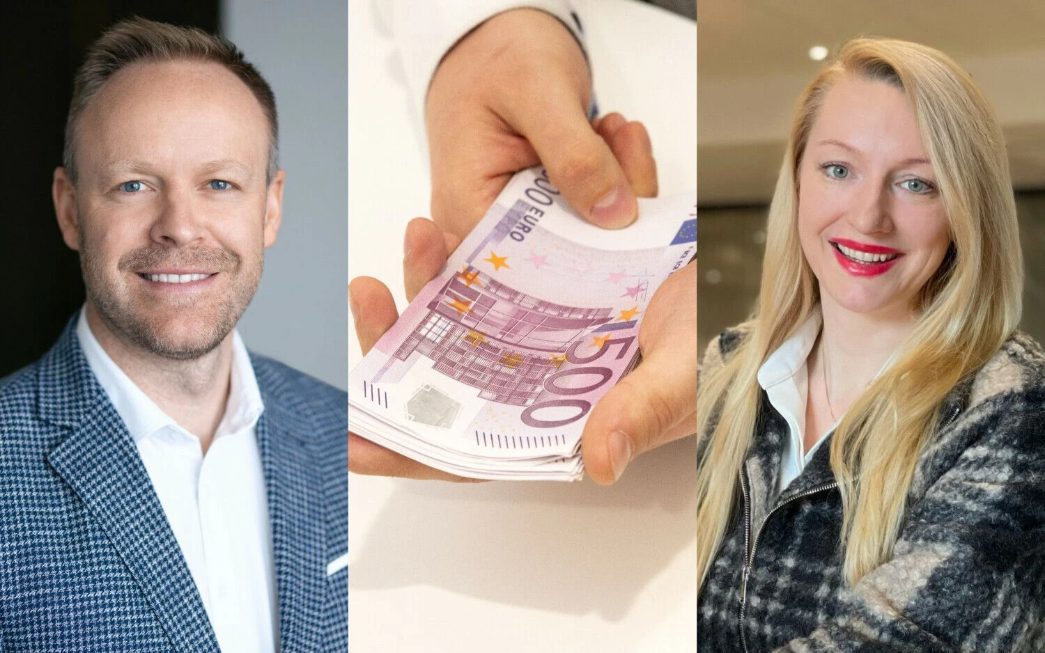 Mindaugas Mikalajūnas, „SME Finance“ vadovas, ir Gerda Jurkonienė, „Okredo“ vadovė ir viena iš įkūrėjų. VŽ koliažas
