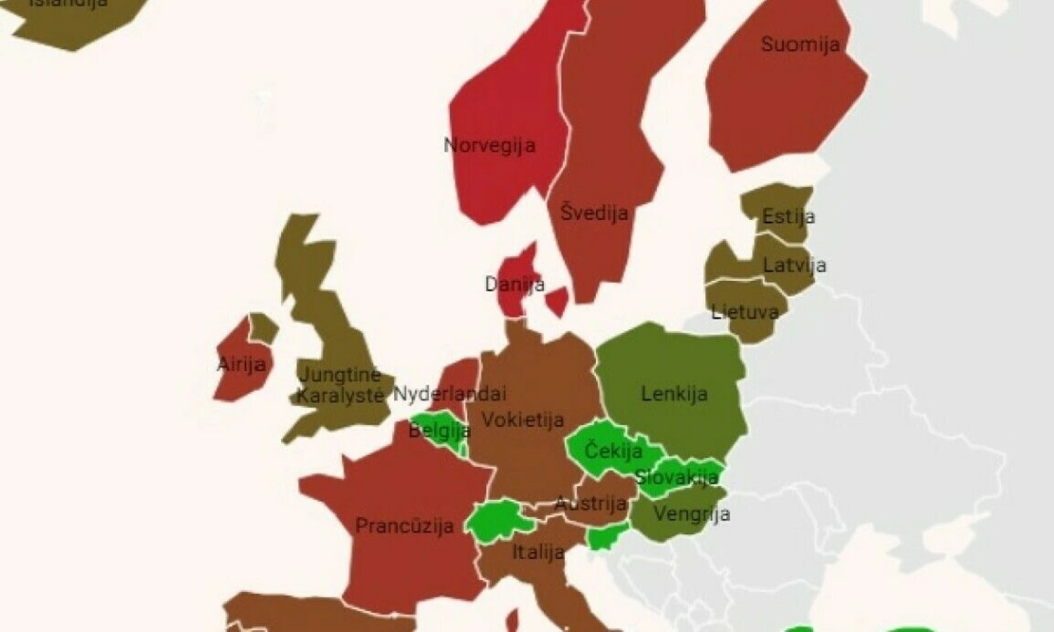 Kapitalo prieaugio apmokestinimas Europos šalyse.