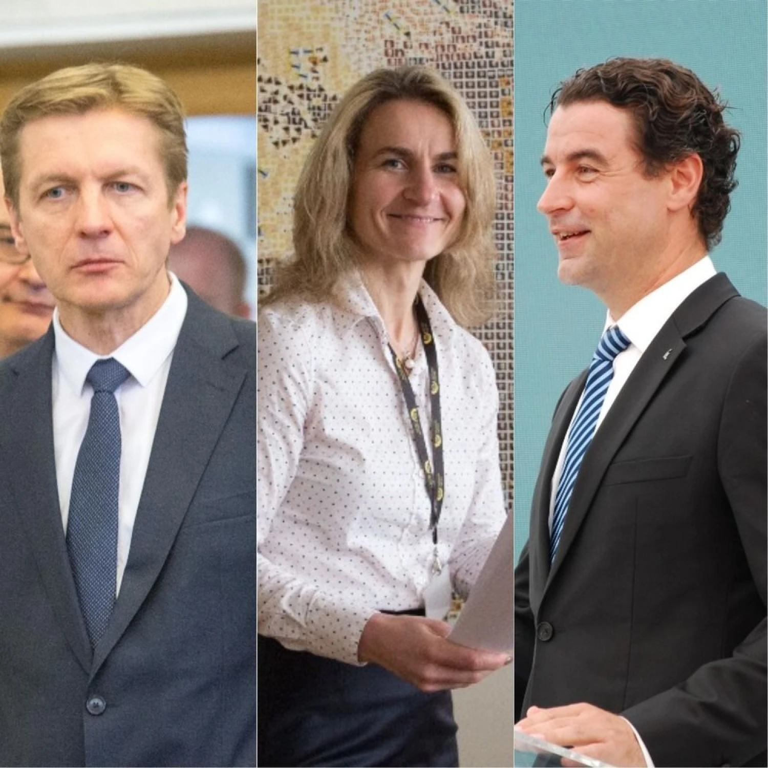 Iš kairės: Arvydas Vaitkus, Klaipėdos valstybinio jūrų uosto direkcijos vadovas, Asta Sungailienė, Lietuvos pašto generalinė direktorė, ir Mindaugas Jusius, „Klaipėdos naftos“ vadovas. VŽ koliažas.