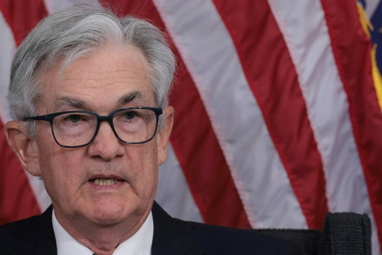 Jerome'as Powellas, FED valdybos pirmininkas. Win McNamee („Getty Images“ / AFP / „Scanpix“) nuotr.