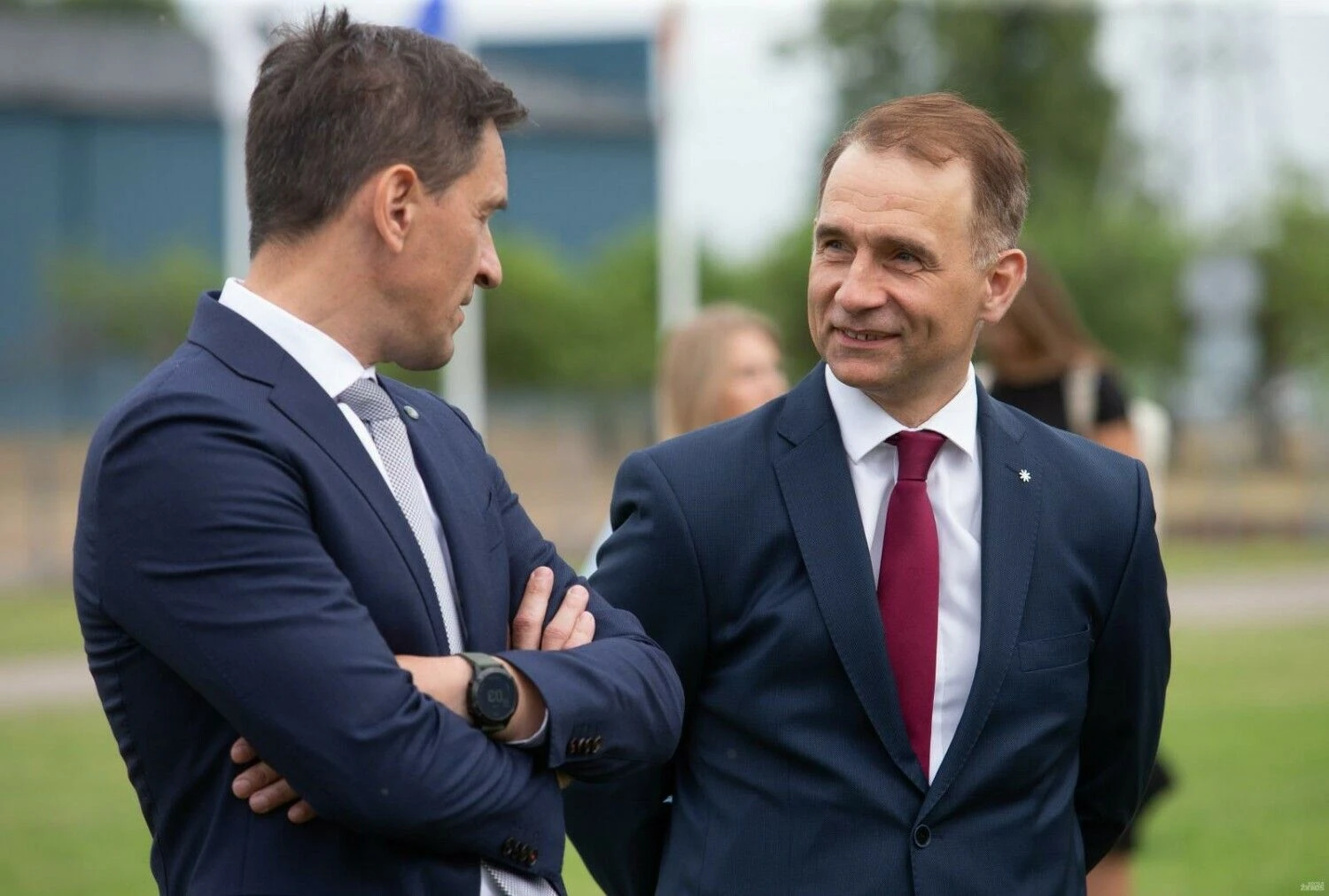 Dainius Kreivys, energetikos ministras (kairėje), ir Rokas Masiulis, „Litgrid“ generalinis direktorius. Juditos Grigelytės (VŽ) nuotr.