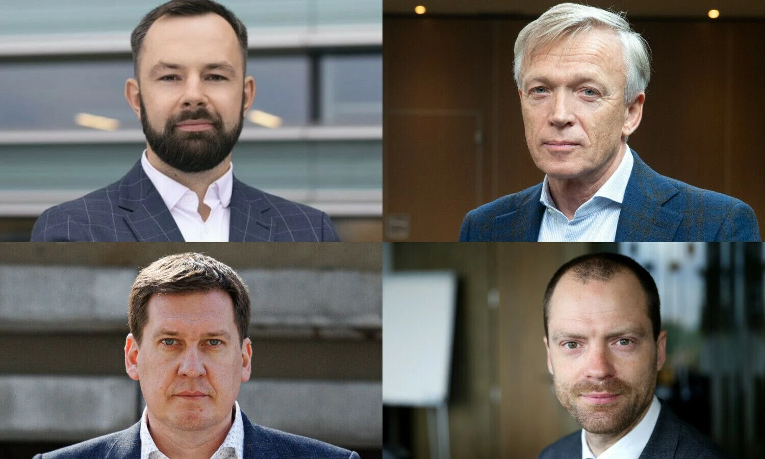 Justas Bandza, „Newsec Property Management“ biurų valdymo grupės vadovas, Arvydas Avulis, „Hanner“ valdybos pirmininkas, Raimondas Reginis, „Ober-Haus“ rinkos tyrimų vadovas Baltijos šalims, Rytis Davidovičius, „Braitin“ direktorius. VŽ koliažas.