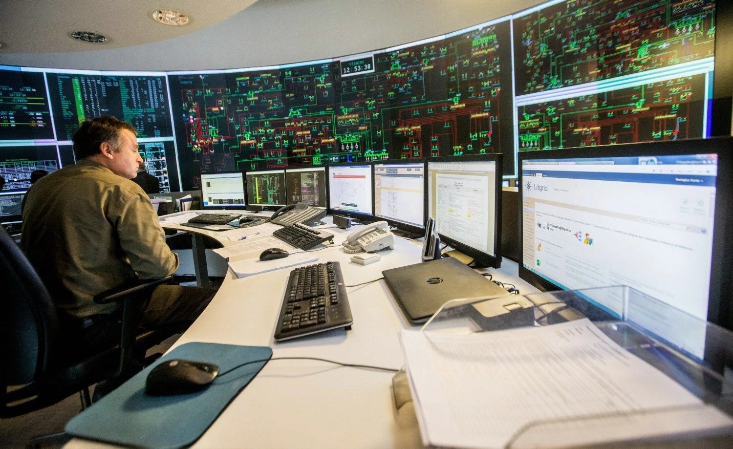 Lietuvos elektros perdavimo sistemos operatoriaus AB „Litgrid“ valdymo centras Vilniuje. Juditos Grigelytės (VŽ) nuotr.
